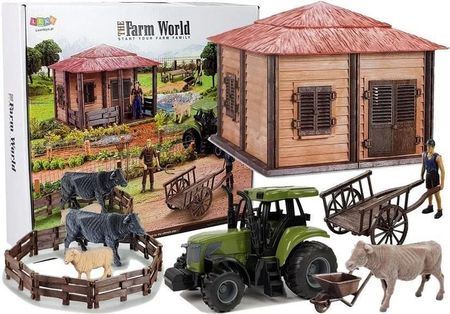 LeanToys Zestaw Do Złożenia DIY Farma Zagroda Zwierzęta Taczka Traktor