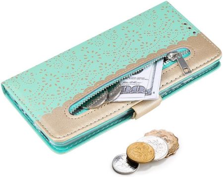 Xgsm Etui Wallet do Samsung Galaxy A21S Zipper Lace Green