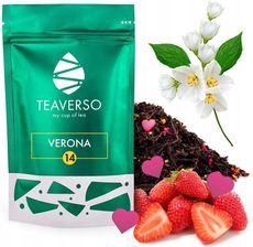 Herbata czarna truskawka serduszka Verona 100 g