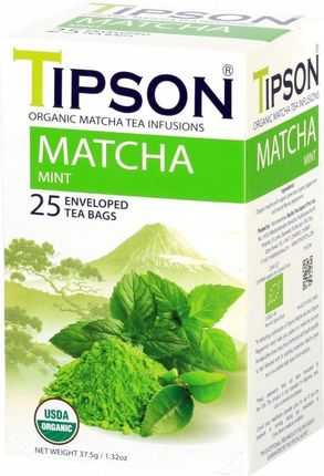 Herbata zielona organiczna Matcha + Mięta 25x1,5g