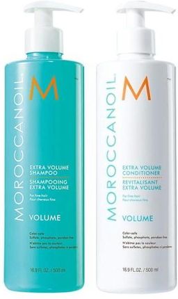 Moroccanoil Volume 2x500ml zestaw zwiększający objętość do włosów cienkich i delikatnych | szampon + odżywka