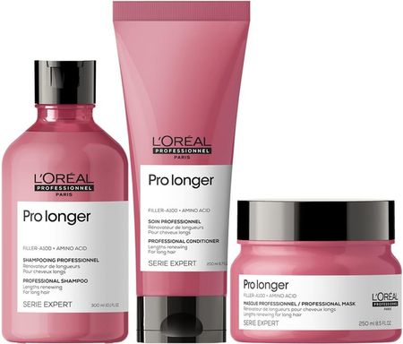 L'Oreal Professionnel Pro Longer zestaw pogrubiający końce włosów szampon 300ml, odżywka 200ml, maska 250ml