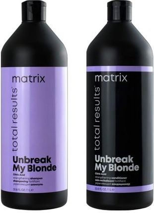 Matrix Total Results Unbreak My Blonde pielęgnacja wzmacniająca do włosów blond szampon 1000ml + odżywka 1000ml