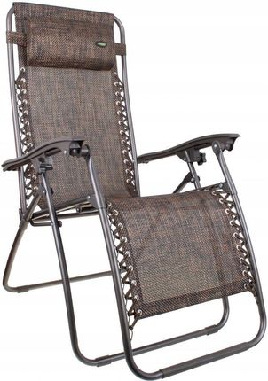 Leżak Ogrodowy Składany Mocny Fotel Krzesło Brąz