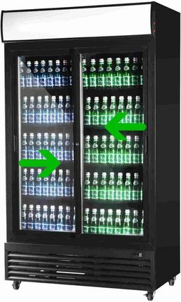 Resto Quality Szafa Chłodnicza Przeszklona Rq801Sl-Black 800L Drzwi Przesuwne Czarna Sd801Sl - zdjęcie 5