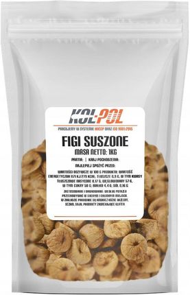 Kol-Pol Figi Suszone 1Kg Naturalne Zdrowe Świeże Błonnik