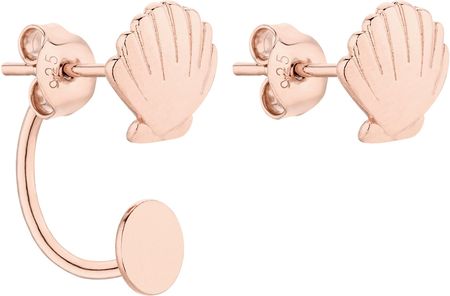 Sotho Asymetryczne kolczyki z muszelkami z różowego złota KOL1246