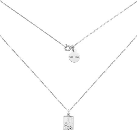 Sotho Srebrny łańcuszek z medalikiem 38 cm N2578