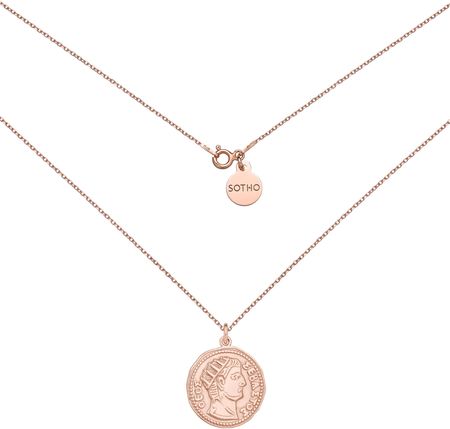 Sotho Medalion z różowego złota z dużą monetą 60 cm N2996
