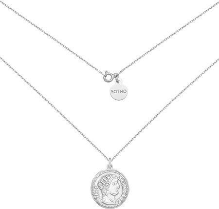 Sotho Srebrny medalion z dużą monetą 40 cm N2997