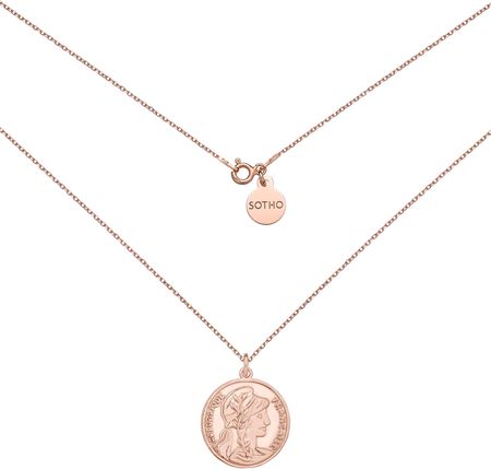 Sotho Medalion z różowego złota z dużą monetą 40 cm N2993