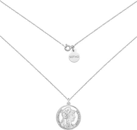 Sotho Srebrny medalion z dużą monetą 45 cm N2994