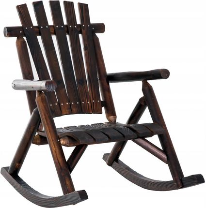 Outsunny Fotel Bujany Krzesło Ogrodowe Lite Drewno