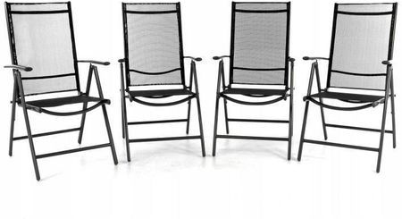 4 Składane Krzesła Aluminiowe Z Regulacją Oparcia