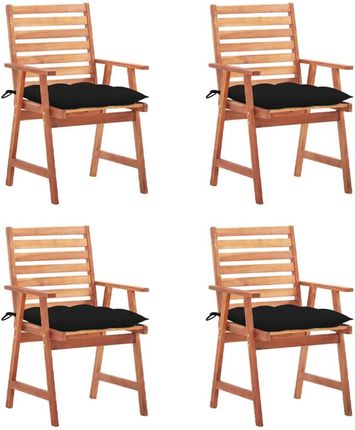 Kettler Krzesła Ogrodowe Z Poduszkami 4Szt. Lite Drewno Akacjowe