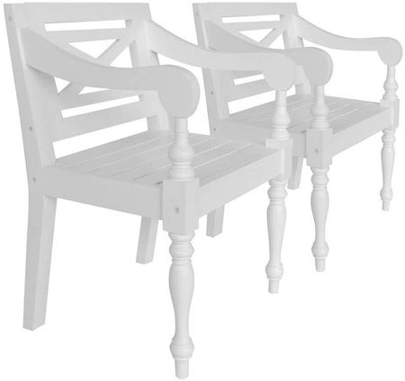 Vidaxl Mahoniowe Krzesła Tarasowe Amarillo 2Szt. Białe