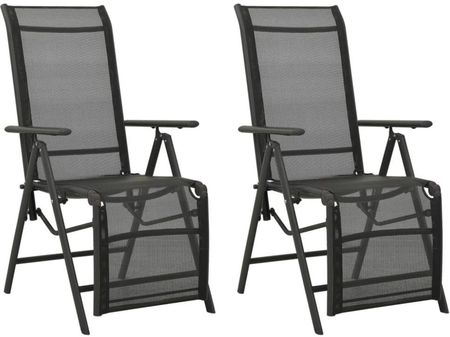 Shumee Rozkładane Krzesła Ogrodowe 2 Szt. Textilene I Aluminium