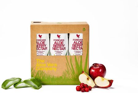 Trójpak Forever Aloe Berry Nectar™. Trójpak (3 x 1 litr) nektaru z miąższem z liści aloesu o smaku jabłkowo-żurawinowym wzbogacony witaminą C (7343) - zdjęcie 2