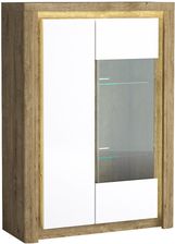 Zdjęcie MERKURY MARKET WITRYNA LIVINIO L5 RIBBECK/BIAŁY POŁYSK BIAŁY/DĄB RIBBECK - Mikstat