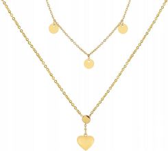 MISS GLOW NASZYJNIK STAL CHIRURGICZNA 316L POZŁACANY 14K
