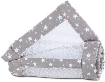Babybay Ochraniacz do łóżeczka Mesh-Piqué Maxi, Boxspring i Comfort, Stars white 168x24 cm