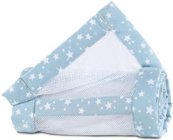 Babybay Ochraniacz do łóżeczka Mesh-Piqué Maxi, Boxspring i Comfort, Stars white 168x24 cm