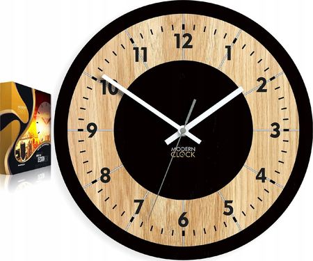 Modernclock Zegar Ścienny Drewniany Tokio Czytelny Design