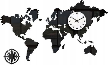 Modernclock Zegar Ścienny World Mapa Świata 120X70 Stylowy