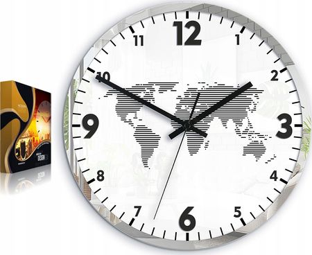 Modernclock Zegar Ścienny Continental Mapa Czytelny Cichy 3D