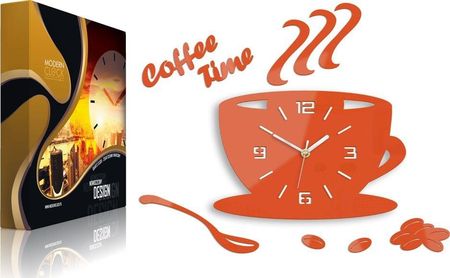Modernclock Kuchenny Zegar Ścienny Filiżanka Efekt 3D Orange