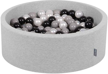 Kiddymoon Suchy basen okrągły z piłeczkami 7cm piankowy jasnoszary czarny-szary-perła (17043435)