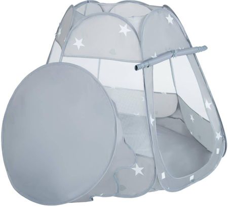 Kiddymoon Partners Namiot zamek NZ-100X z piłeczkami 6cm szary perła-szary-transparent-pudrowy róż (17171457) - zdjęcie 6