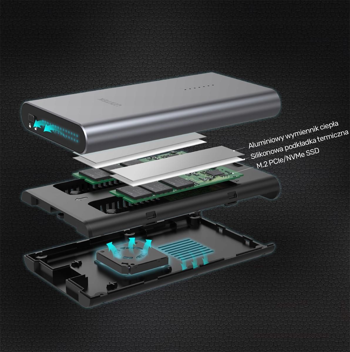 Unitek 2x M.2 PCIe/NVMe (S1206A) - zdjęcie 4 Unitek 2x M.2 PCIe/NVMe (S1206A)