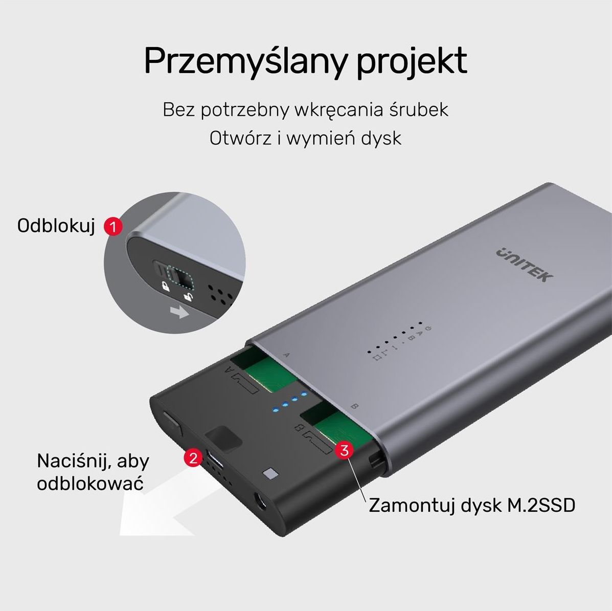Unitek 2x M.2 PCIe/NVMe (S1206A) - zdjęcie 6 Unitek 2x M.2 PCIe/NVMe (S1206A)