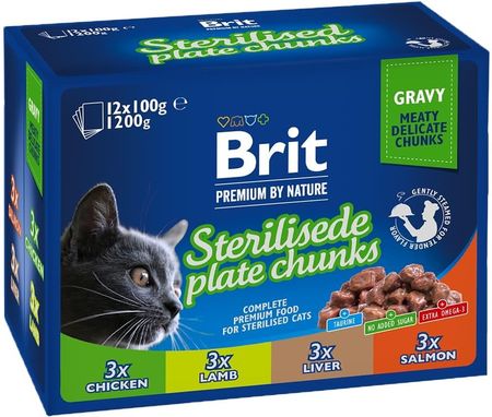 Brit Premium Cat Sterilised Plate 12X100G