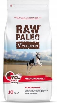 Vet Expert Raw Paleo Adult Medium Wołowina 10Kg