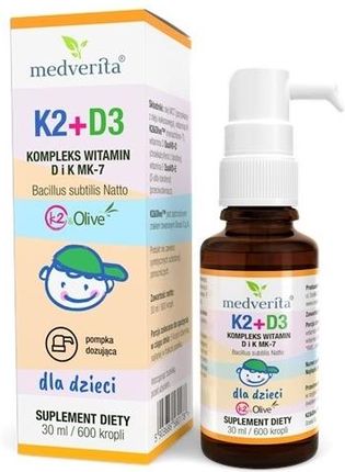 Medverita Witamina K2 + D3 dla dzieci 30ml/600 kropli