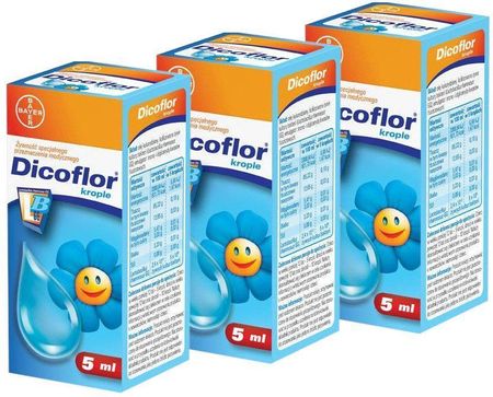 Dicoflor krople dla dzieci i niemowląt 3 x 5 ml