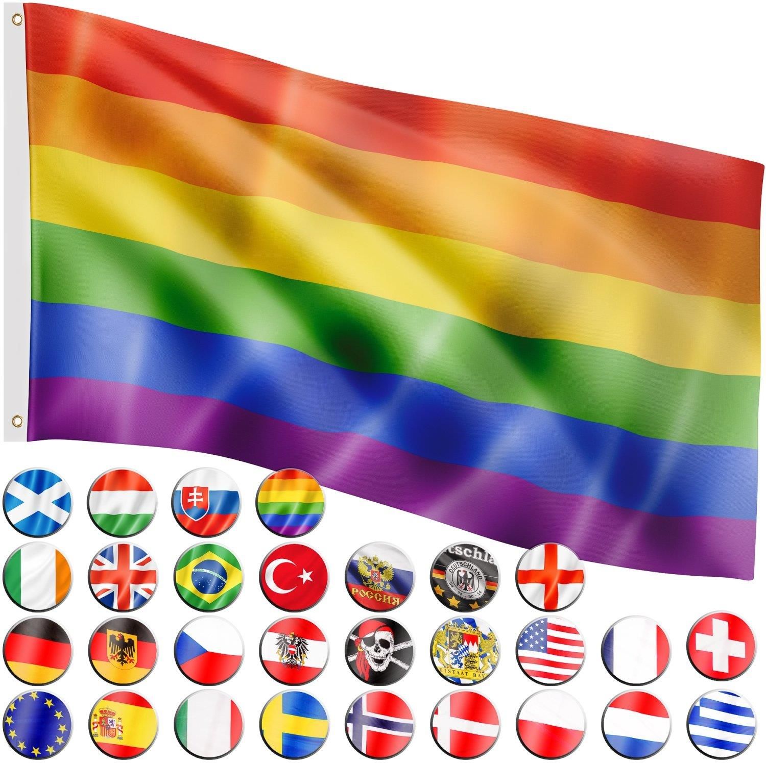 VIDAXL FLAGA RAINBOW TĘCZOWA LGBT DUMY 120X80CM NA MASZT
