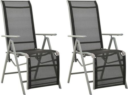 Vidaxl Rozkładane Krzesła Ogrodowe 2 Szt. Textilene I Aluminium