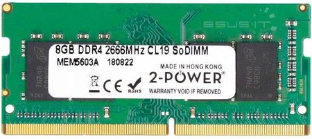 2-Power Pamięć Ram 1X 8Gb 2-Power So-Dimm Ddr4 2666Mhz Pc4-21300 (MEM5603A)