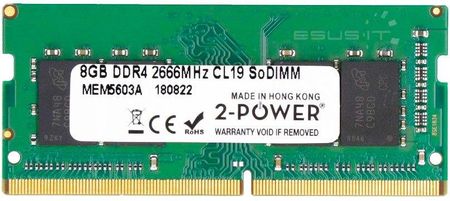 Pamięć RAM 2-Power  1X 8Gb 2-Power So-Dimm Ddr4 2666Mhz Pc4-21300 (MEM5603A)