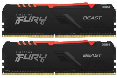 Pamięć RAM Kingston Ddr4 Fury Beast Rgb 16Gb(2*8Gb)/3733 Cl19 (KF437C19BBAK216)