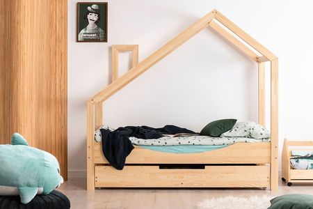 Elior Drewniane łóżko dziecięce domek z szufladą Lumo 11X 70x150cm  