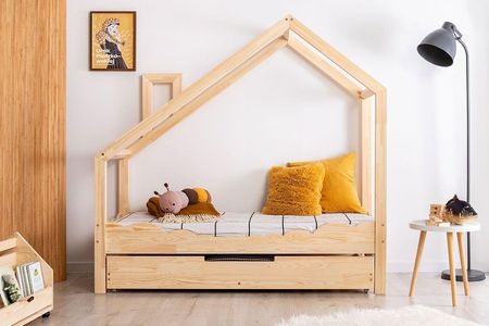 Elior Drewniane łóżko dziecięce domek z szufladą Lumo 10X 100x160cm  