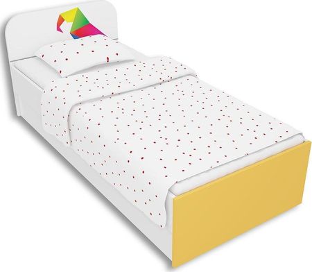 Elior Białe łóżko dziecięce 90x200 Elif 9X - 5 kolorów Żółty  