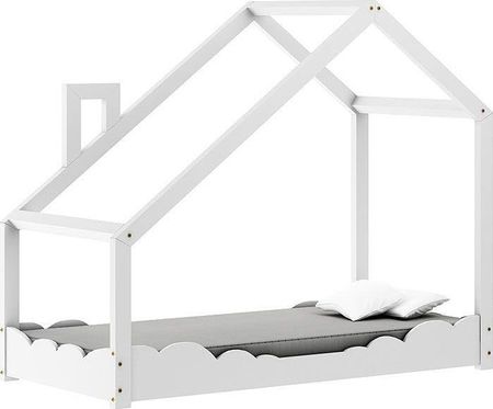 Elior Drewniane łóżko dziecięce domek Lumo 5X - Białe 80x190cm  