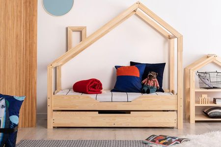 Elior Drewniane łóżko dziecięce domek z szufladą Lumo 8X 80x190cm  