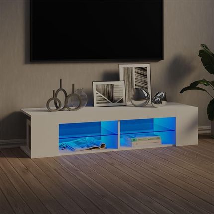 vidaXL Szafka Tv Z Oświetleniem Led Biała 135X39X30 Cm