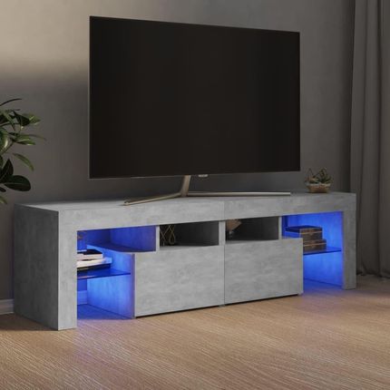 Vidaxl Szafka Pod Tv Z Oświetleniem Led Szarość Betonu 140X35X40 Cm